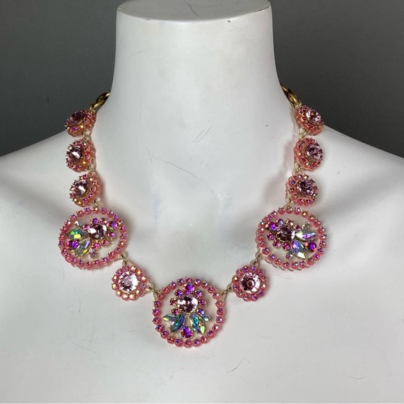 J. Crew Jewelry - J. Crew Statement Necklace Brulee Cabochon RARE Pink Iridescent